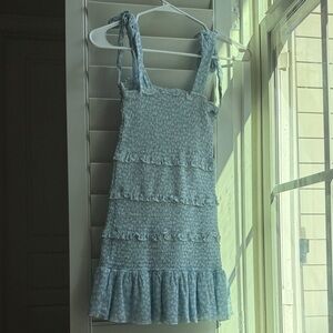 Katie J NYC Light Blue Ruffle Dress